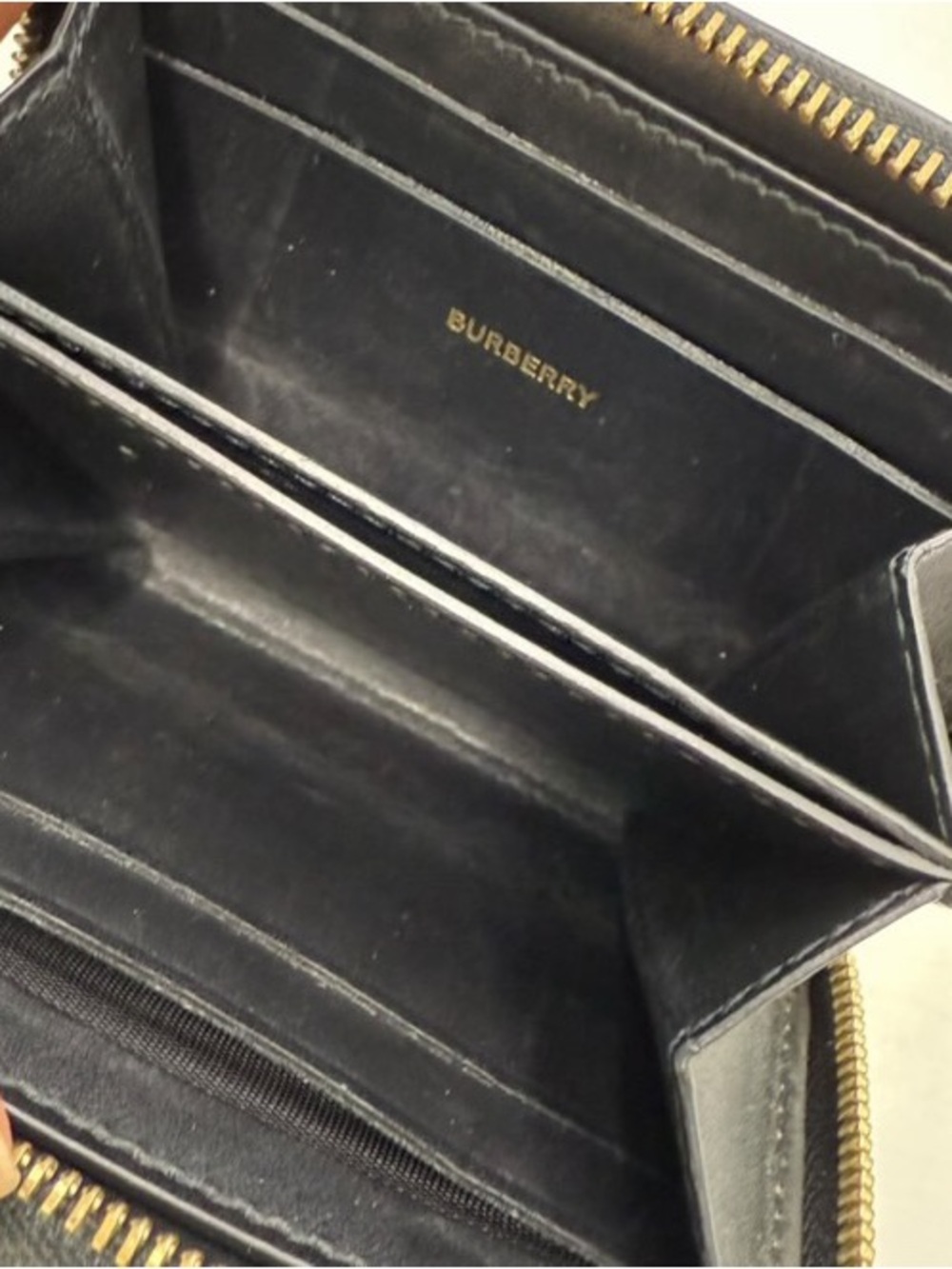 Burberry Black Leather Zip-Around Wallet with Gold Hardware - Picture 3 of 3